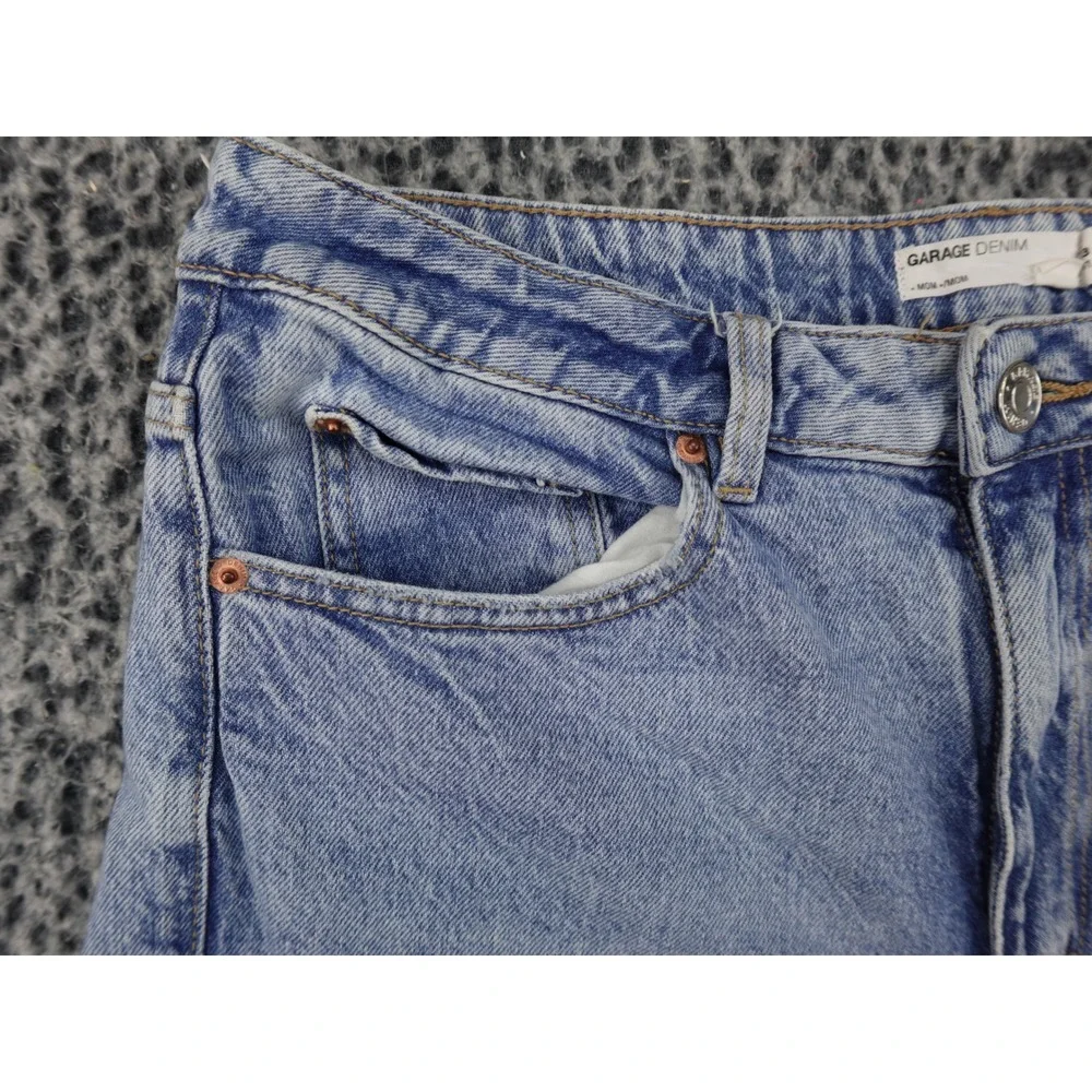 Garage Denim Mom Shorts Womens‎ Size 13 Blue High Rise Raw Hem Light Wash